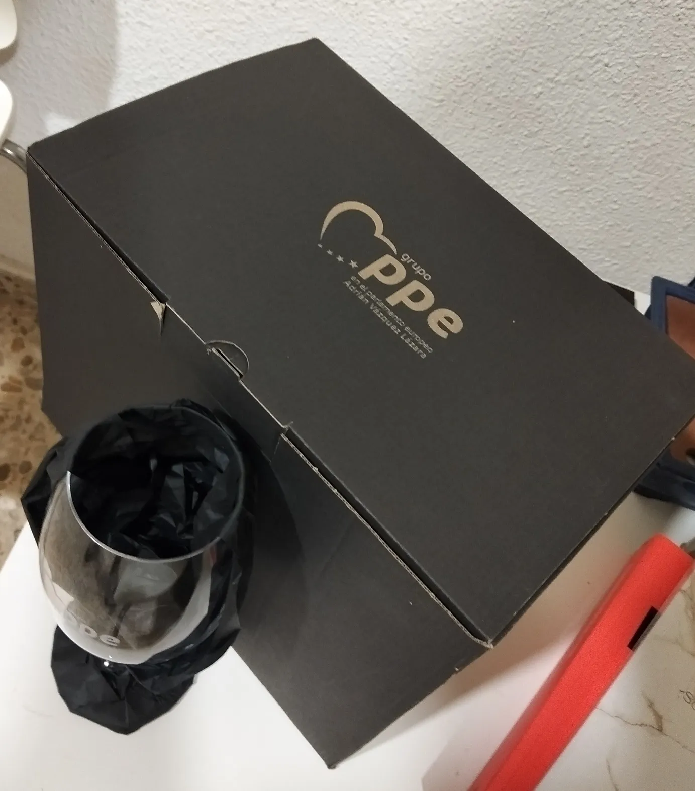 Grabado Laser Cristal Copa Caja Regalo Ppe Adrian Vazquez