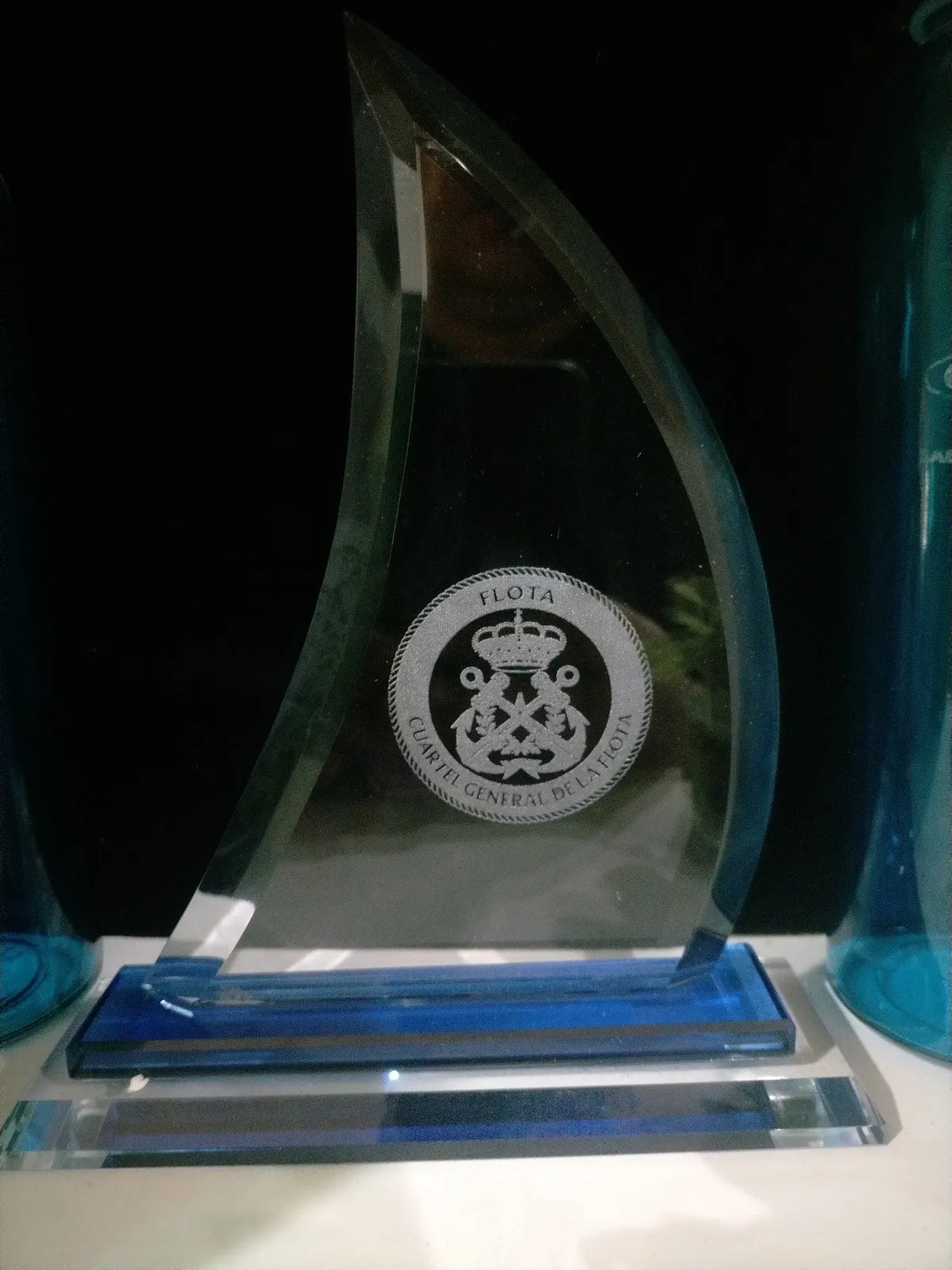 Grabado Laser Cristal Placa Conmemorativa Flota