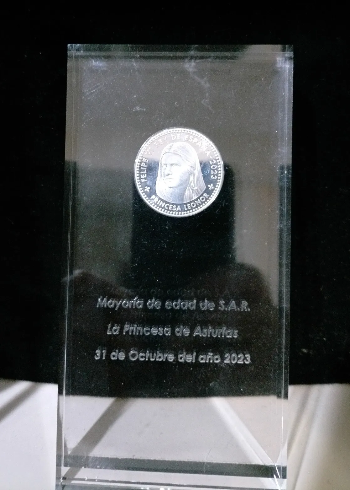 Grabado Laser Cristal Placa Princesa De Asturias