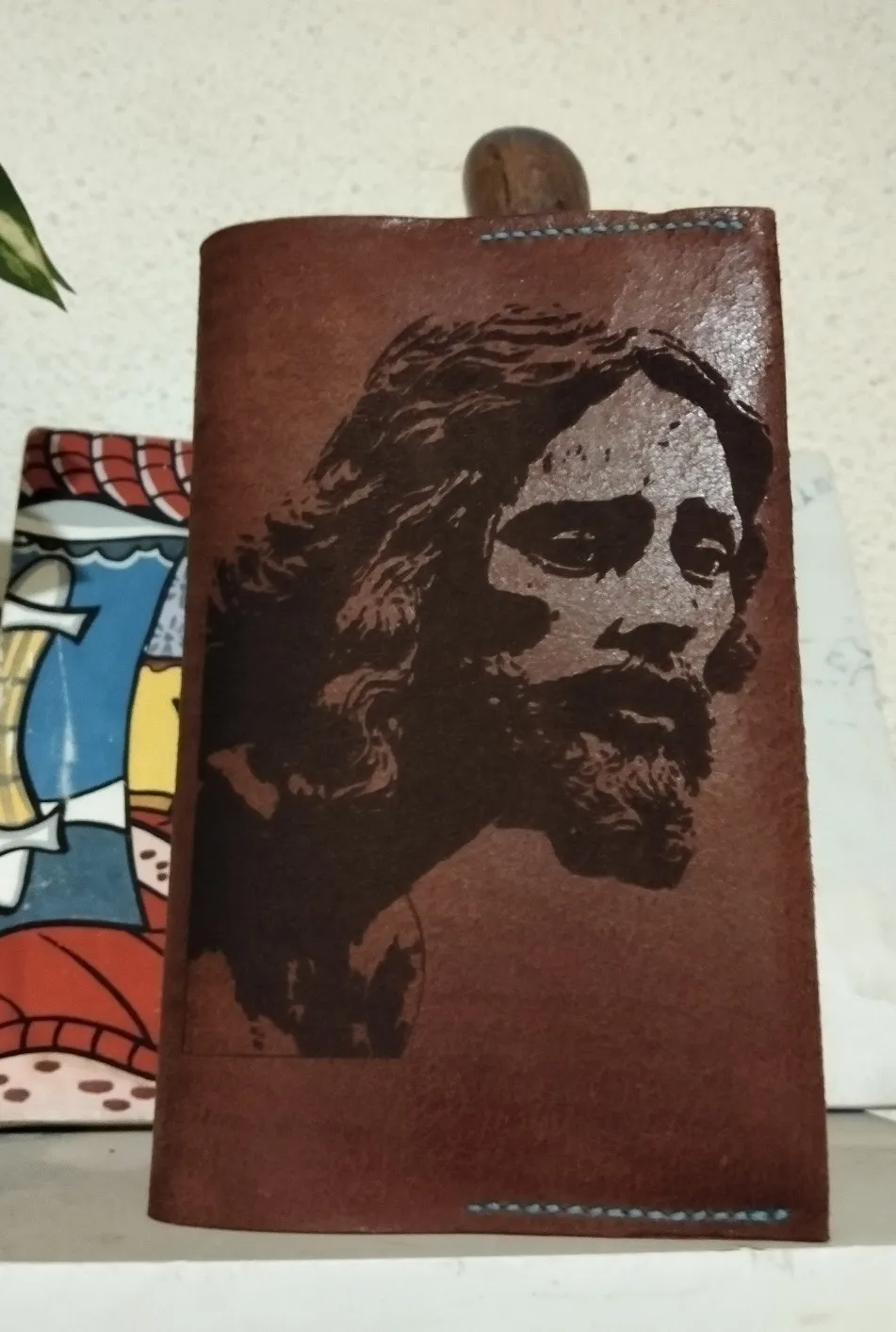 Grabado Laser Cuero Retrato Artistico Rostro Camaron