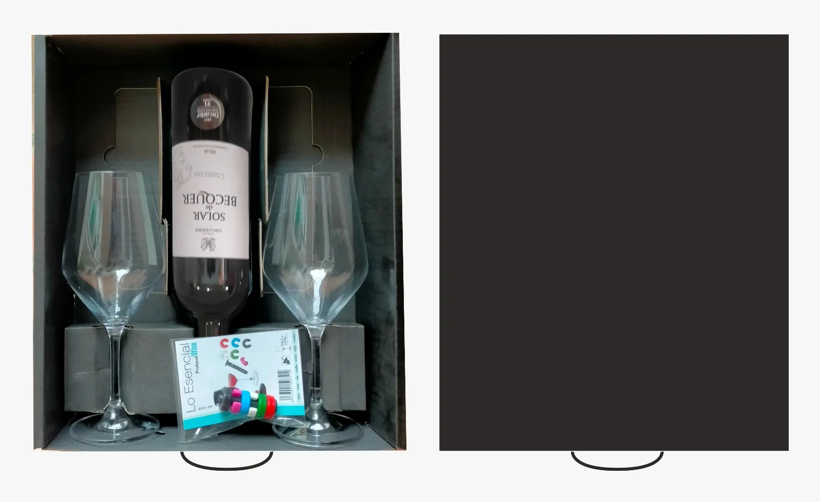 Caja 2 Copas Diseno Con Botella 35E No Incluye Botella