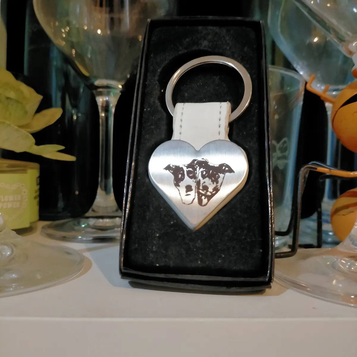 Grabado Laser Llavero Corazon Foto Perro Personalizado