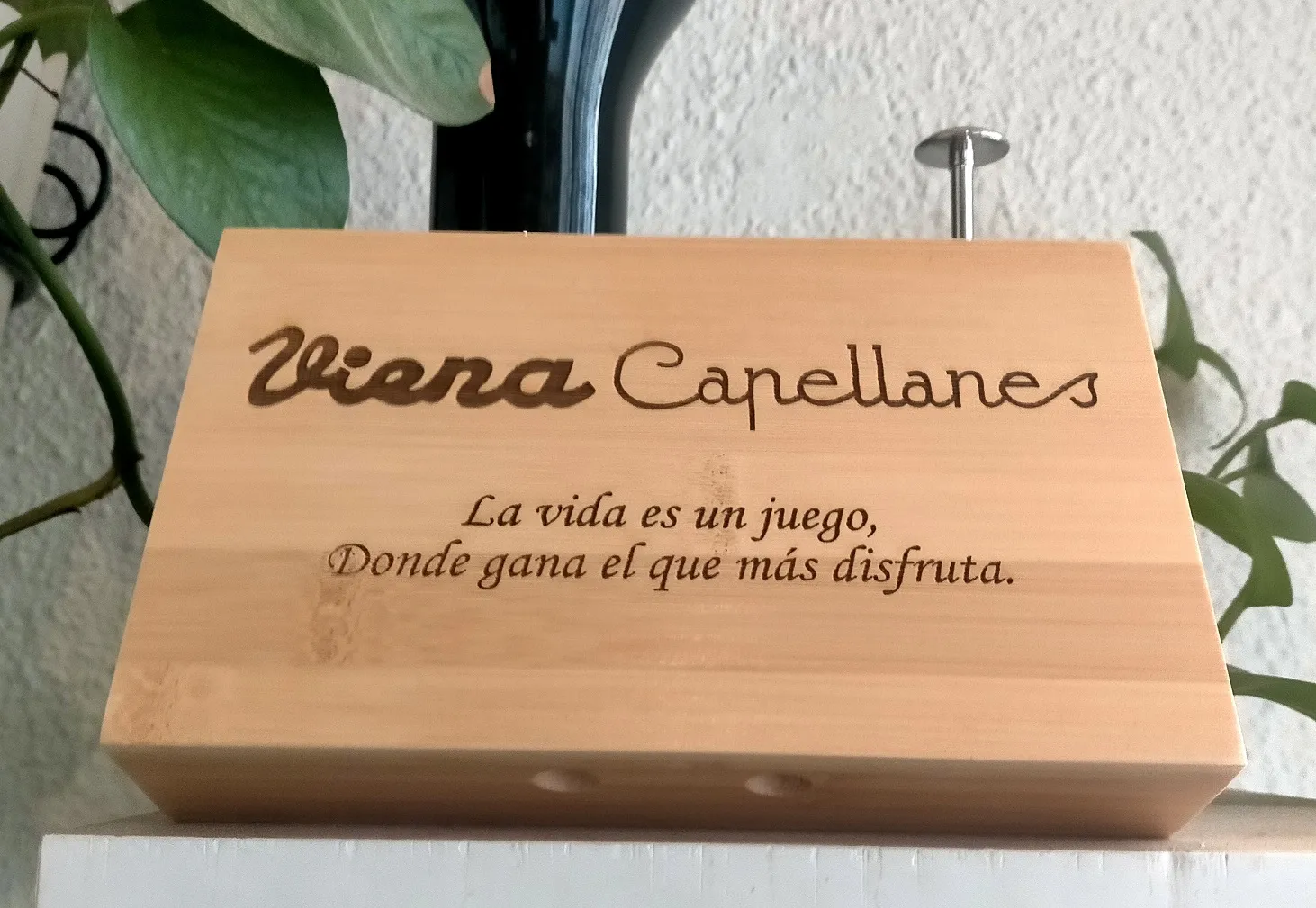 Grabado Laser Madera Detalle Placa Bambu Viena Capellanes