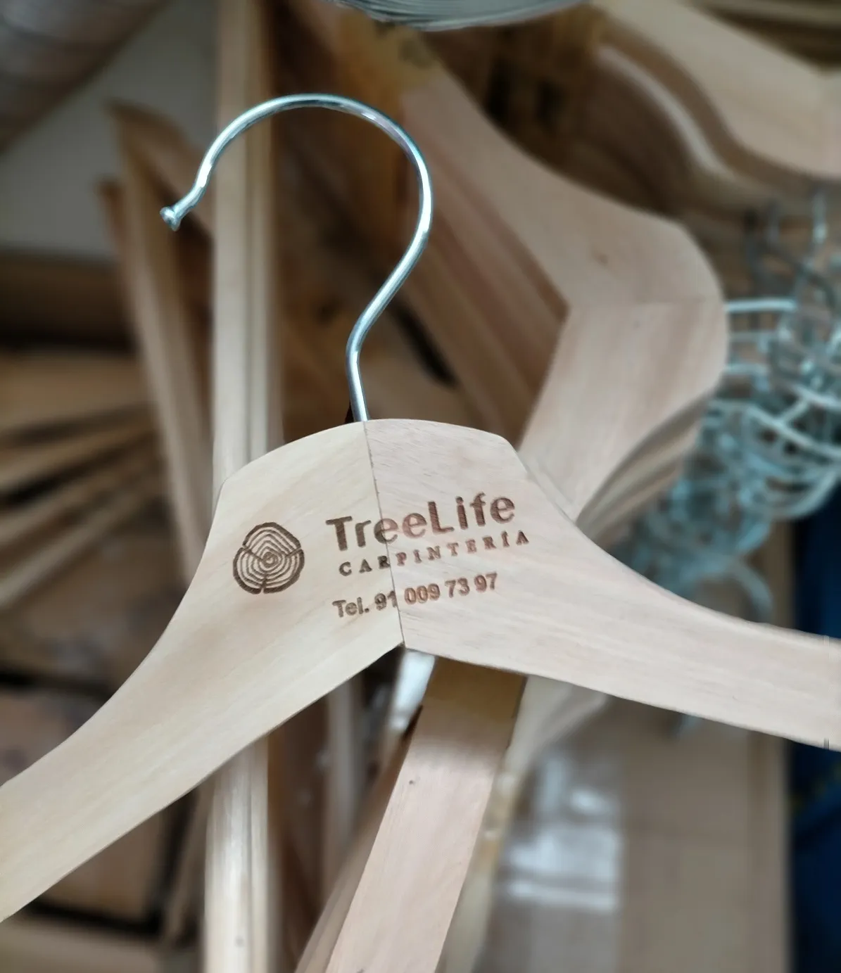 Grabado Laser Madera Percha Personalizada Treelife