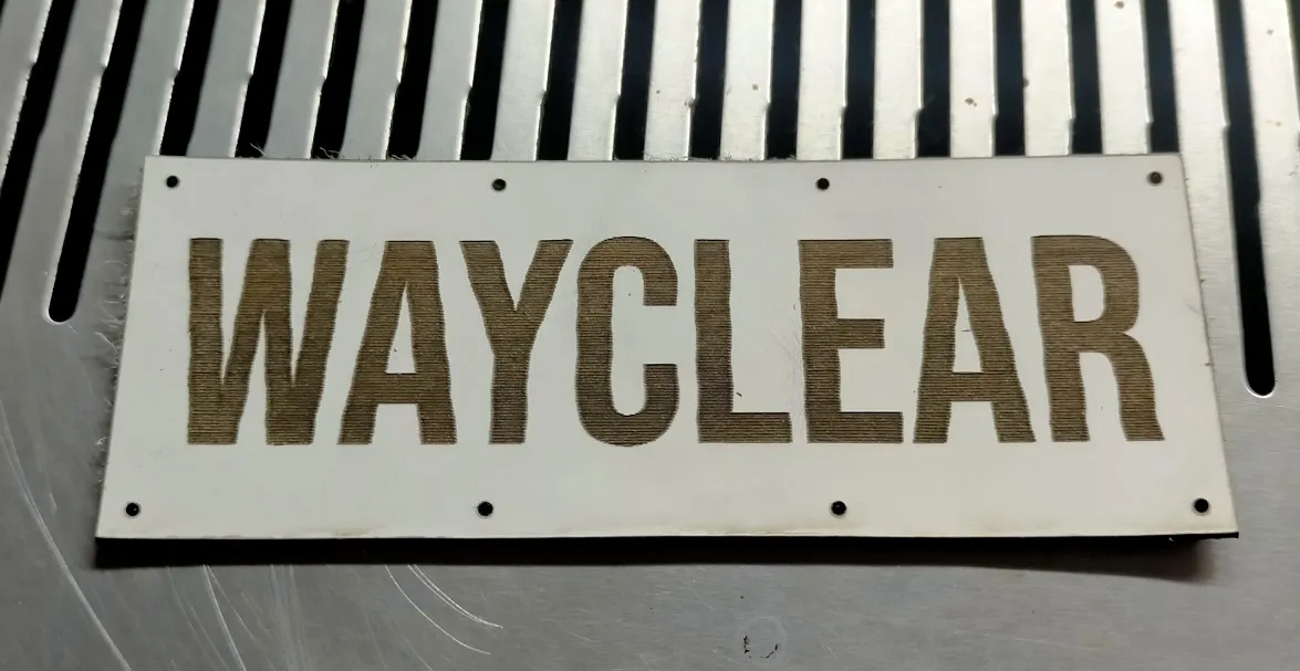 Grabado Laser Placa Metacrilato Wayclear Blanca