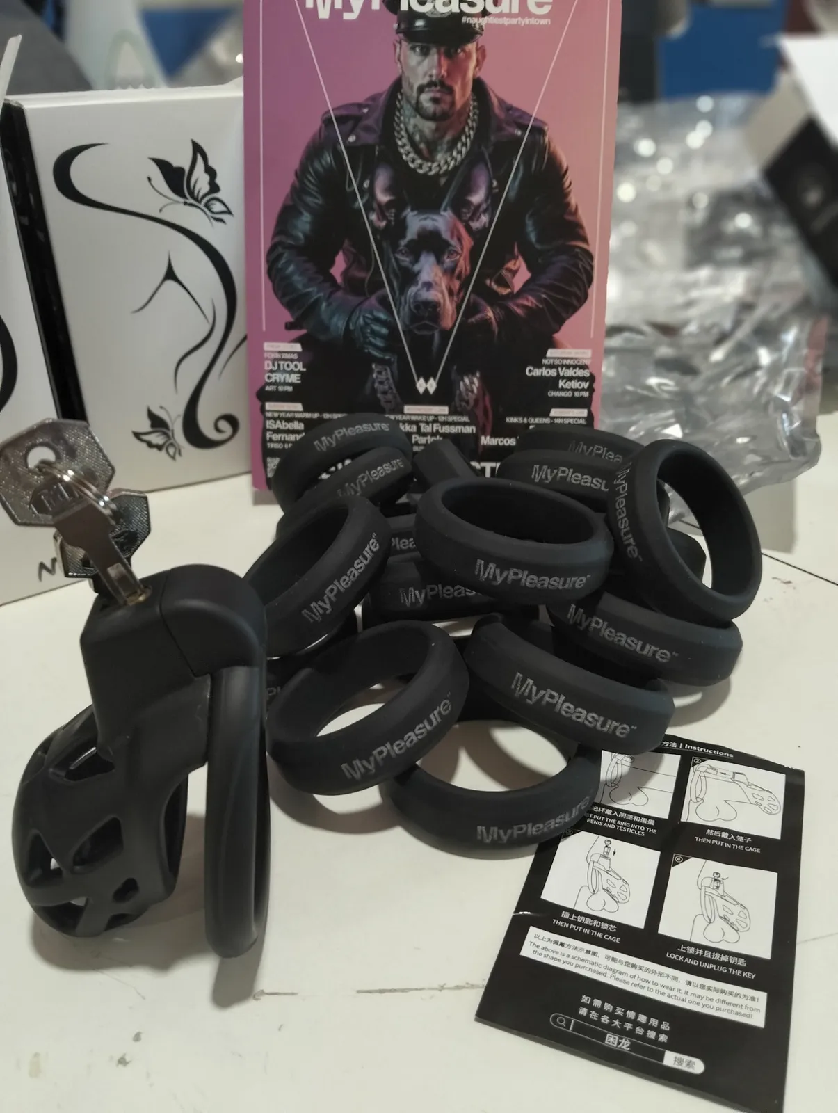 Grabado Laser Set Anillos Adultos Mypleasure Negros